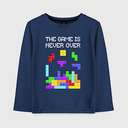 Лонгслив хлопковый детский Tetris - the game is never over, цвет: тёмно-синий