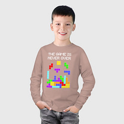 Лонгслив хлопковый детский Tetris - the game is never over, цвет: пыльно-розовый — фото 2