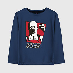 Лонгслив хлопковый детский KGB Lenin, цвет: тёмно-синий