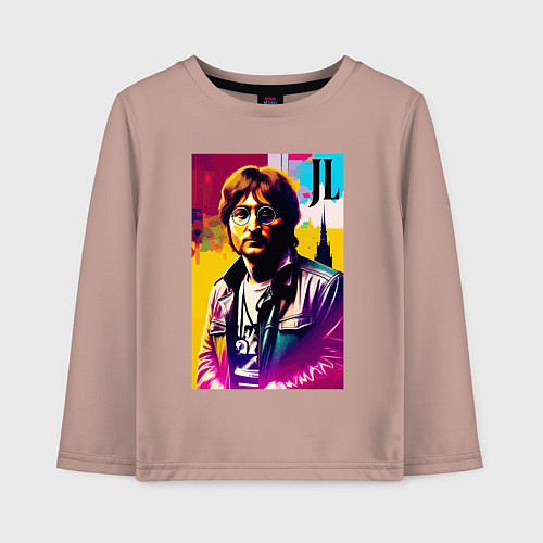 Детский лонгслив John Lennon - world legend / Пыльно-розовый – фото 1