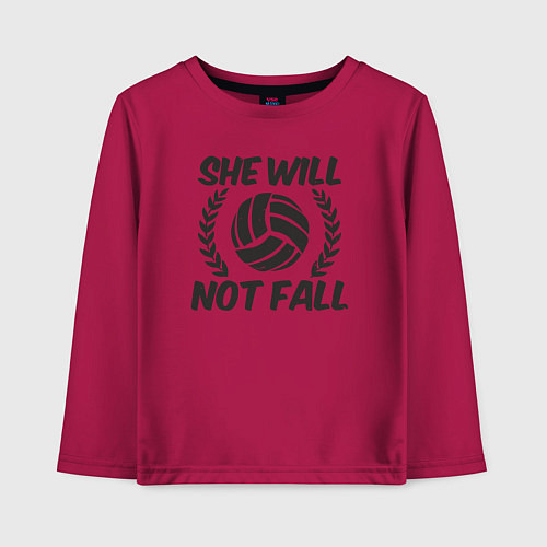 Детский лонгслив She will not fall / Маджента – фото 1