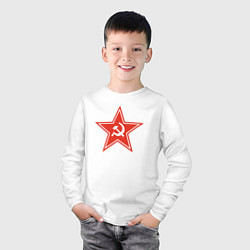 Лонгслив хлопковый детский USSR star, цвет: белый — фото 2