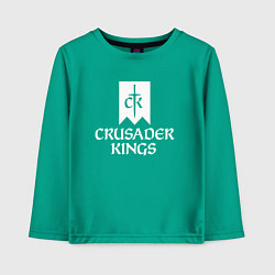 Лонгслив хлопковый детский Crusader Kings логотип, цвет: зеленый