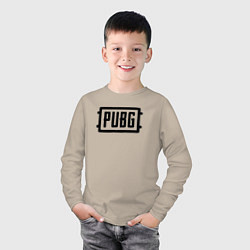 Лонгслив хлопковый детский Логотип Pubg, цвет: миндальный — фото 2