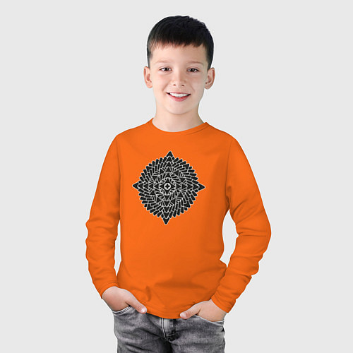 Детский лонгслив Звезда и треугольник / Оранжевый – фото 3