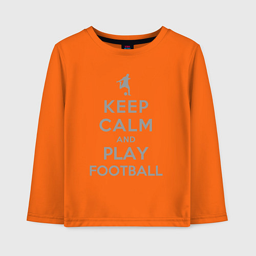 Детский лонгслив Храни спокойствие и играй в футбол / Оранжевый – фото 1