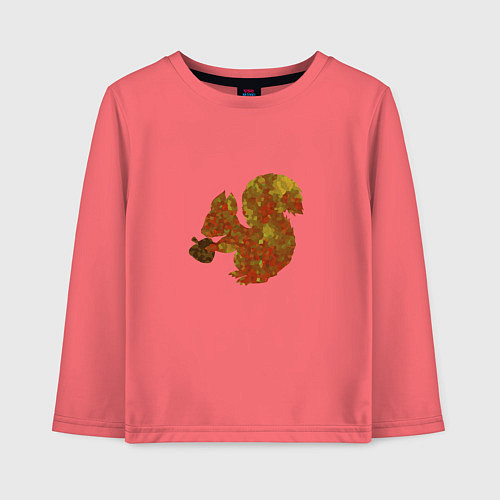 Детский лонгслив Белочка с орешком / Коралловый – фото 1