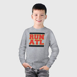 Лонгслив хлопковый детский Run Atlanta Hawks, цвет: меланж — фото 2