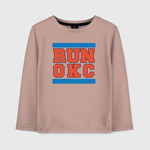 Детский лонгслив Run Oklahoma City Thunder / Пыльно-розовый – фото 1