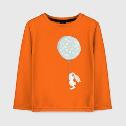 Лонгслив хлопковый детский Милый кролик с шариком в цветочек, цвет: оранжевый