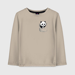 Лонгслив хлопковый детский Панда в кармане, цвет: миндальный