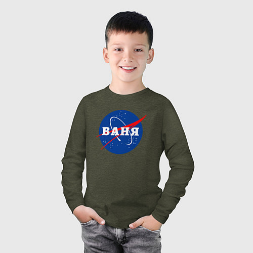 Детский лонгслив Ваня Наса / Меланж-хаки – фото 3
