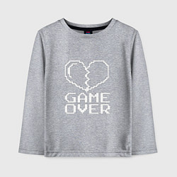 Лонгслив хлопковый детский Пиксельное сердечко Game over, цвет: меланж
