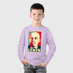 Лонгслив хлопковый детский Lenin, цвет: лаванда — фото 2