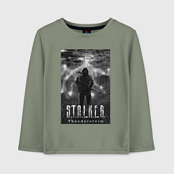 Лонгслив хлопковый детский Stalker thunderstorm, цвет: авокадо