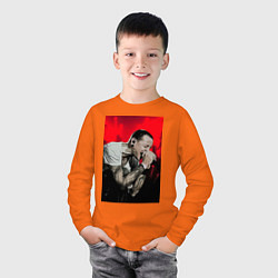 Лонгслив хлопковый детский Numb, цвет: оранжевый — фото 2