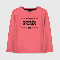 Лонгслив хлопковый детский FNAF gaming champion: рамка с лого и джойстиком, цвет: коралловый