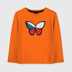 Лонгслив хлопковый детский Чехия бабочка, цвет: оранжевый