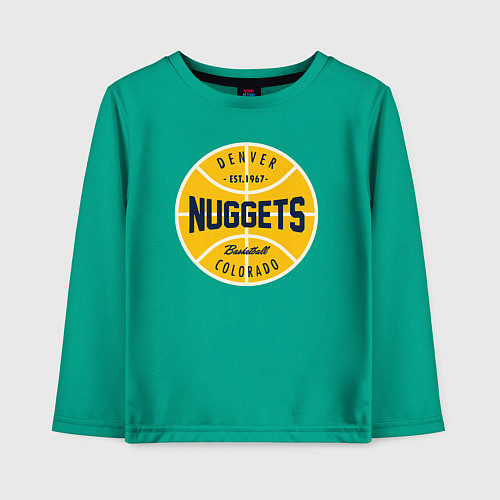 Детский лонгслив Denver Nuggets 1967 / Зеленый – фото 1