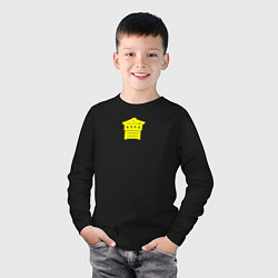 Лонгслив хлопковый детский Иероглиф Айдзу, цвет: черный — фото 2