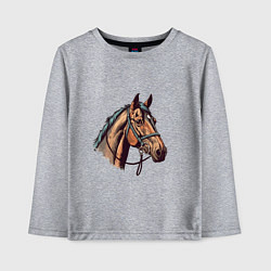 Лонгслив хлопковый детский Коняка скакуняка, цвет: меланж