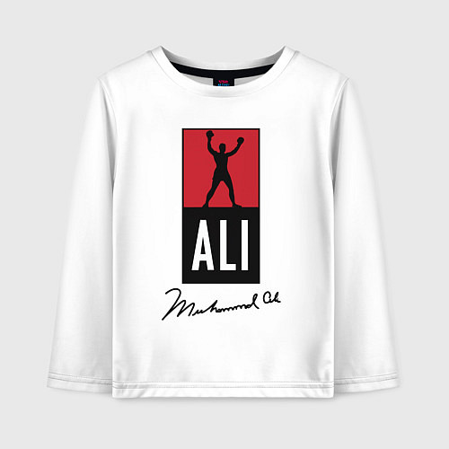 Детский лонгслив Muhammad Ali boxer / Белый – фото 1