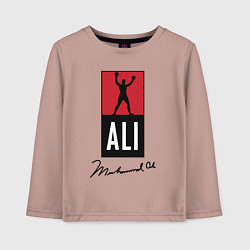 Лонгслив хлопковый детский Muhammad Ali boxer, цвет: пыльно-розовый