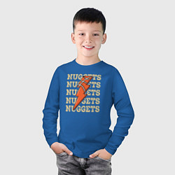 Лонгслив хлопковый детский Nuggets lightning, цвет: синий — фото 2