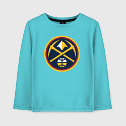 Лонгслив хлопковый детский Denver Nuggets logo, цвет: бирюзовый