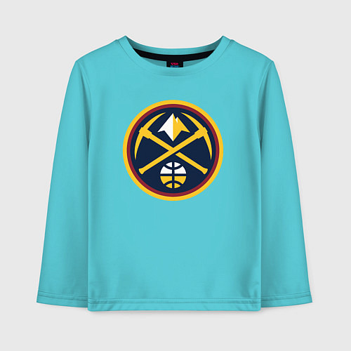 Детский лонгслив Denver Nuggets logo / Бирюзовый – фото 1