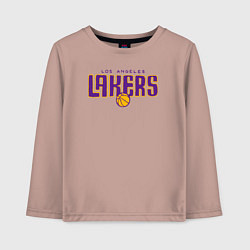 Лонгслив хлопковый детский Team Lakers, цвет: пыльно-розовый