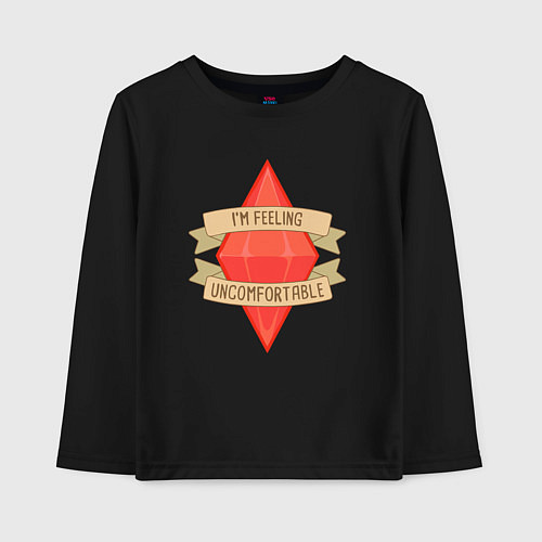 Детский лонгслив Мне не уютно / Черный – фото 1