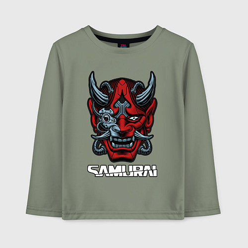 Детский лонгслив Samurai mask / Авокадо – фото 1