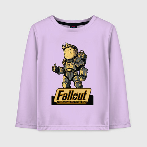 Детский лонгслив Vault boy in armor / Лаванда – фото 1