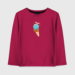 Лонгслив хлопковый детский Голубое и шоколадное мороженое, цвет: маджента