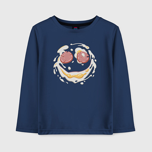 Детский лонгслив Лакомый кусочек / Тёмно-синий – фото 1