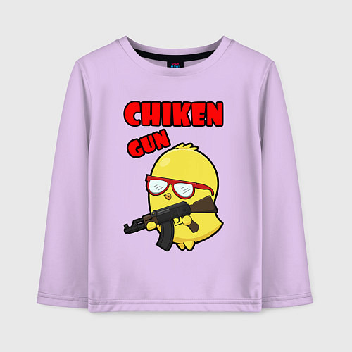 Детский лонгслив Chicken machine gun / Лаванда – фото 1