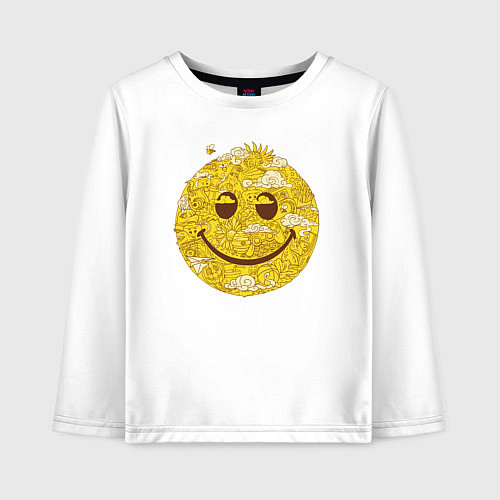Детский лонгслив Медовая улыбка / Белый – фото 1