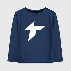 Лонгслив хлопковый детский Thunder awaken logo, цвет: тёмно-синий