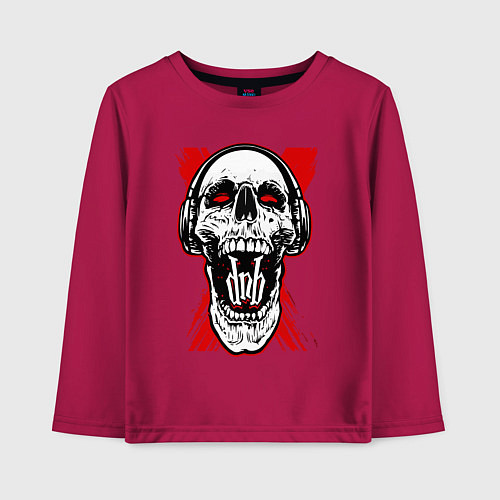 Детский лонгслив DnB skull / Маджента – фото 1