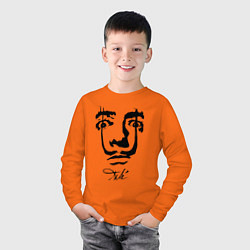 Лонгслив хлопковый детский Dali face, цвет: оранжевый — фото 2
