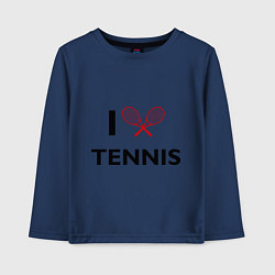 Лонгслив хлопковый детский I Love Tennis, цвет: тёмно-синий