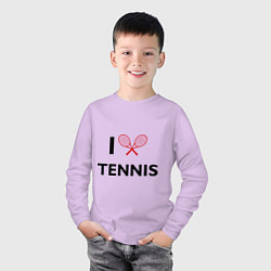 Лонгслив хлопковый детский I Love Tennis, цвет: лаванда — фото 2