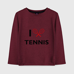 Лонгслив хлопковый детский I Love Tennis, цвет: меланж-бордовый