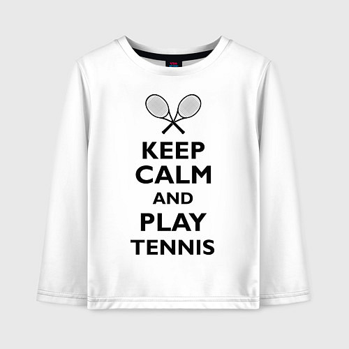 Детский лонгслив Keep Calm & Play tennis / Белый – фото 1