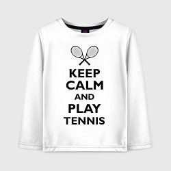 Лонгслив хлопковый детский Keep Calm & Play tennis, цвет: белый