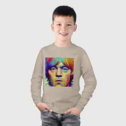 Лонгслив хлопковый детский Brian Jones Digital Portret, цвет: миндальный — фото 2