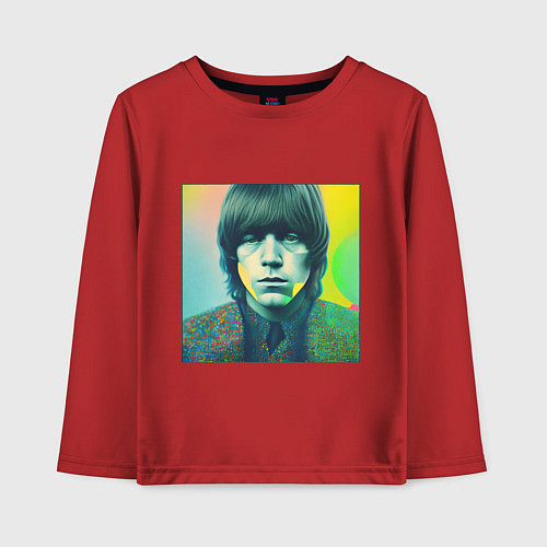 Детский лонгслив Brian Jones Pop Glitch Art / Красный – фото 1