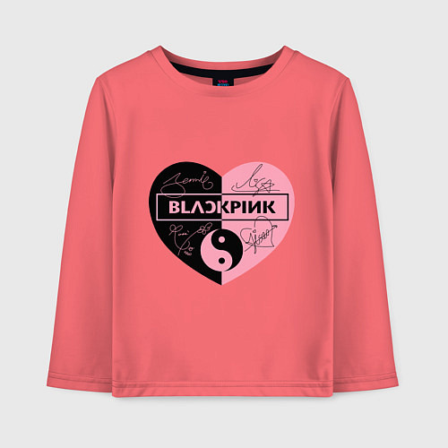 Детский лонгслив Blackpink сердце / Коралловый – фото 1