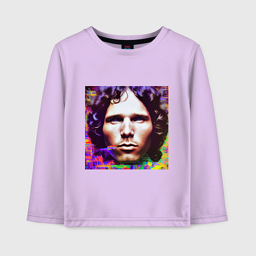 Детский лонгслив Jim Morrison Glitch 25 Digital Art / Лаванда – фото 1